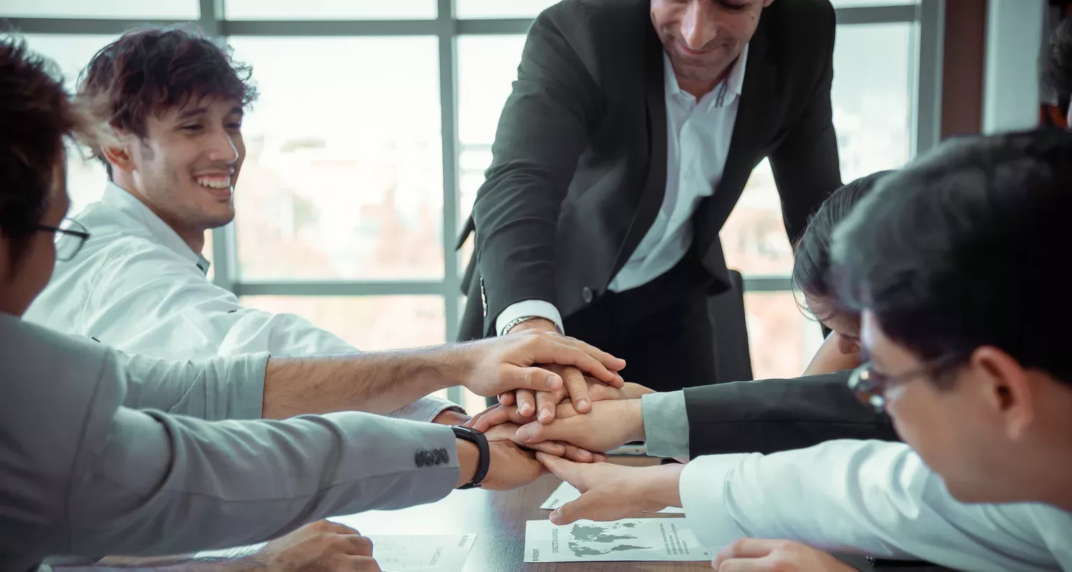 Group of Business People Meeting in Corporation.