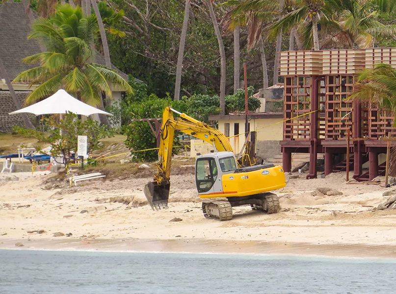 Construction building. Mana Island, Fiji