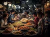 Generative ai lively asian street food market