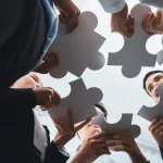 Corporate office puzzle pieces.