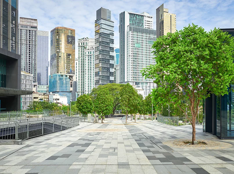 Commercial buildings with empty floors at Kuala Lumpur, Malaysia