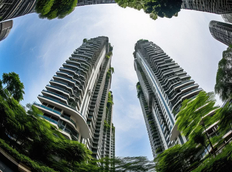 Panorama of modern skyscrapers in Kuala Lumpur, Malaysia.