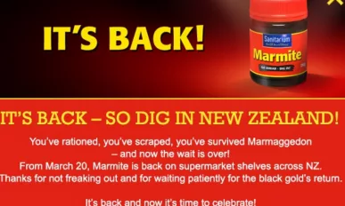 The end of 'marmaggedon' - Kiwis welcome back Marmite