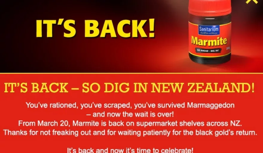 The end of 'marmaggedon' - Kiwis welcome back Marmite